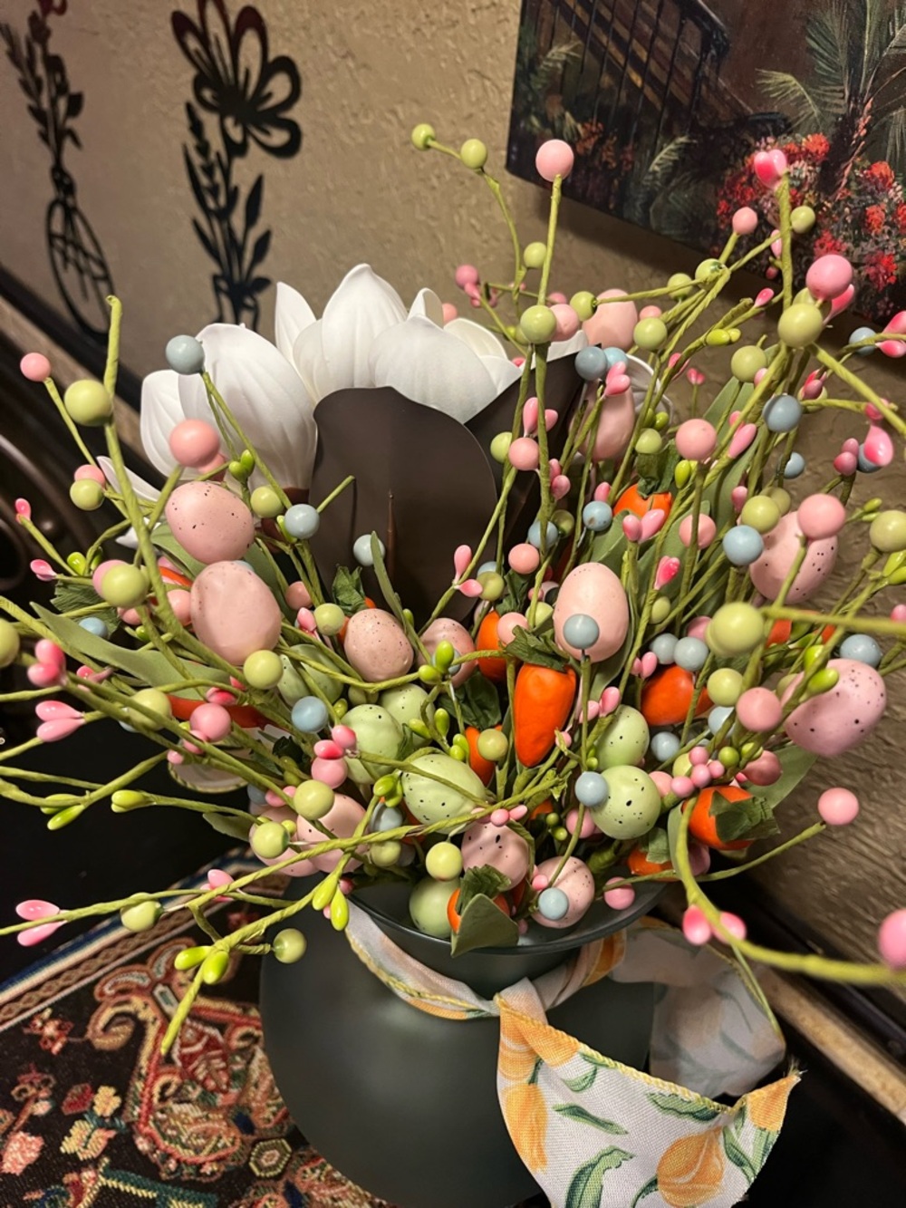 Floral Magnolia & Spring Berry Arrangement with Yellow Ribbon - Home Accents - Picture 4 of 12